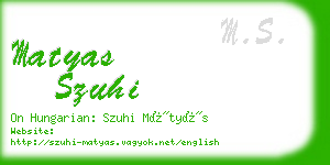 matyas szuhi business card